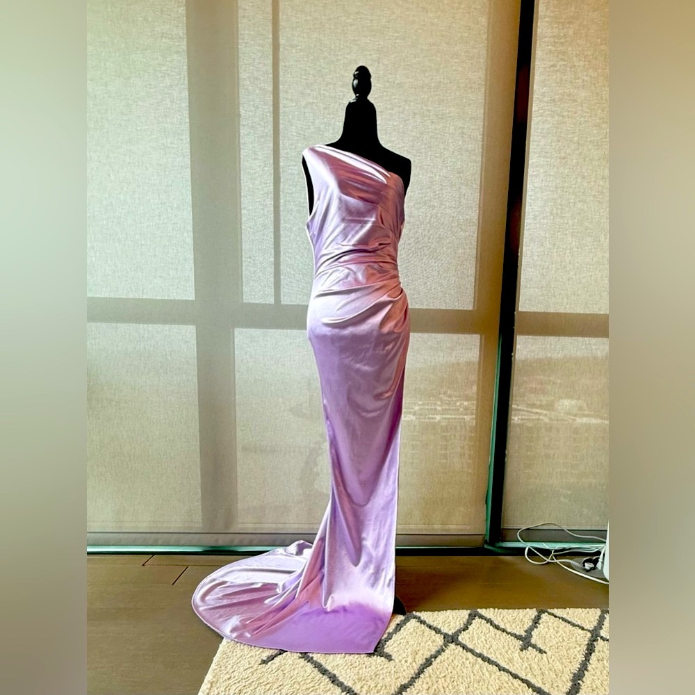 Elegant Lavender One-Shoulder Gown